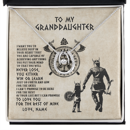 Personalized To My Granddaughter Necklace From Grandpa Papa You Will Never Lose Viking Granddaughter Birthday Graduation Christmas Customized Message Card