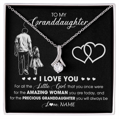 Personalized To My Granddaughter Necklace From Grandpa Pop I Love You Little Granddaughter Birthday Christmas Jewelry Customized Gift Box Message Card