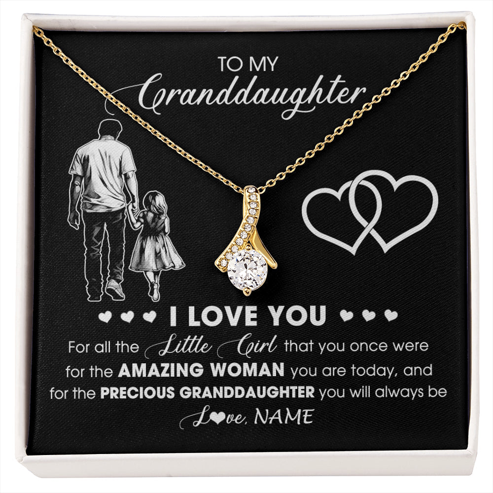 Personalized To My Granddaughter Necklace From Grandpa Pop I Love You Little Granddaughter Birthday Christmas Jewelry Customized Gift Box Message Card