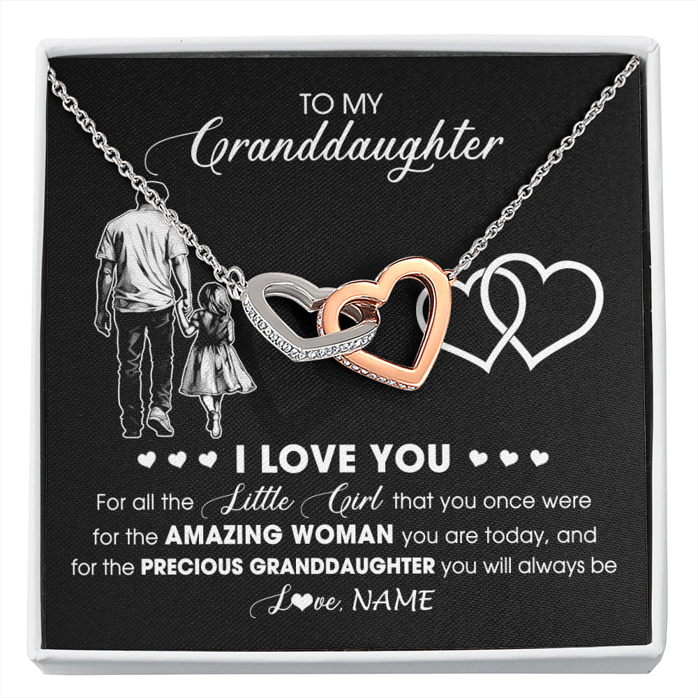 Personalized To My Granddaughter Necklace From Grandpa Pop I Love You Little Granddaughter Birthday Christmas Jewelry Customized Gift Box Message Card