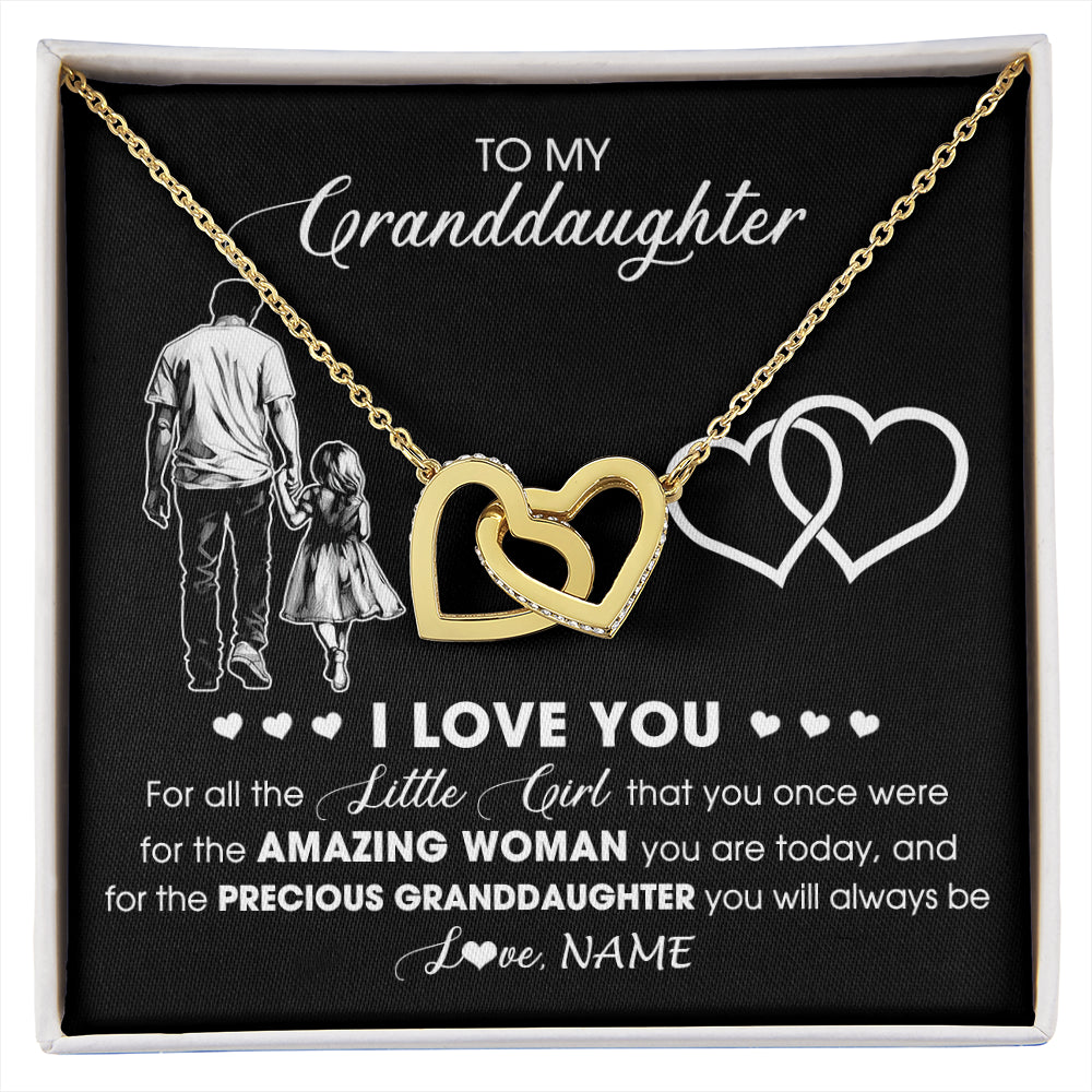Personalized To My Granddaughter Necklace From Grandpa Pop I Love You Little Granddaughter Birthday Christmas Jewelry Customized Gift Box Message Card