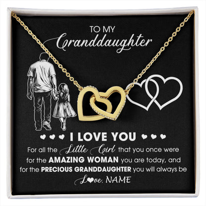 Personalized To My Granddaughter Necklace From Grandpa Pop I Love You Little Granddaughter Birthday Christmas Jewelry Customized Gift Box Message Card
