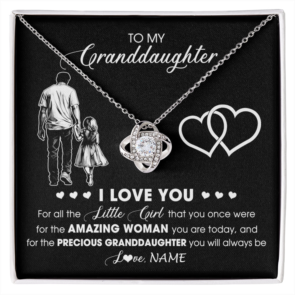 Personalized To My Granddaughter Necklace From Grandpa Pop I Love You Little Granddaughter Birthday Christmas Jewelry Customized Gift Box Message Card
