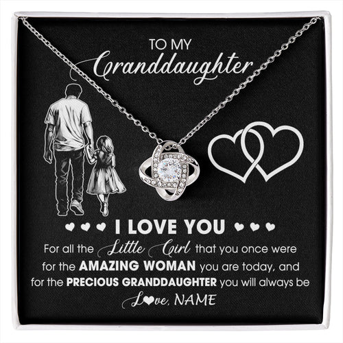 Personalized To My Granddaughter Necklace From Grandpa Pop I Love You Little Granddaughter Birthday Christmas Jewelry Customized Gift Box Message Card