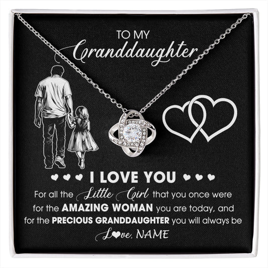 Personalized To My Granddaughter Necklace From Grandpa Pop I Love You Little Granddaughter Birthday Christmas Jewelry Customized Gift Box Message Card