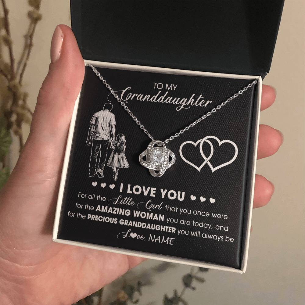 Personalized To My Granddaughter Necklace From Grandpa Pop I Love You Little Granddaughter Birthday Christmas Jewelry Customized Gift Box Message Card