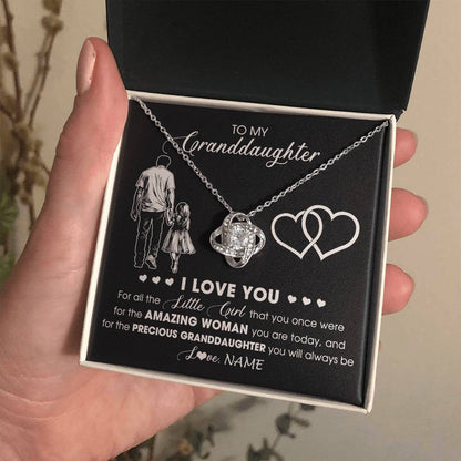 Personalized To My Granddaughter Necklace From Grandpa Pop I Love You Little Granddaughter Birthday Christmas Jewelry Customized Gift Box Message Card