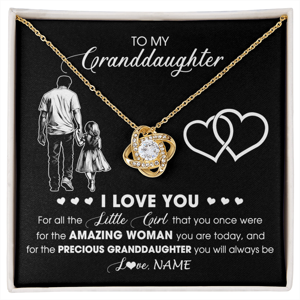 Personalized To My Granddaughter Necklace From Grandpa Pop I Love You Little Granddaughter Birthday Christmas Jewelry Customized Gift Box Message Card