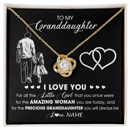 Personalized To My Granddaughter Necklace From Grandpa Pop I Love You Little Granddaughter Birthday Christmas Jewelry Customized Gift Box Message Card
