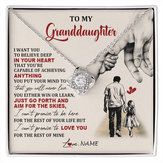 Personalized To My Granddaughter Necklace From Grandpa Promise To Love You Granddaughter Birthday Graduation Christmas Customized Gift Box Message Card