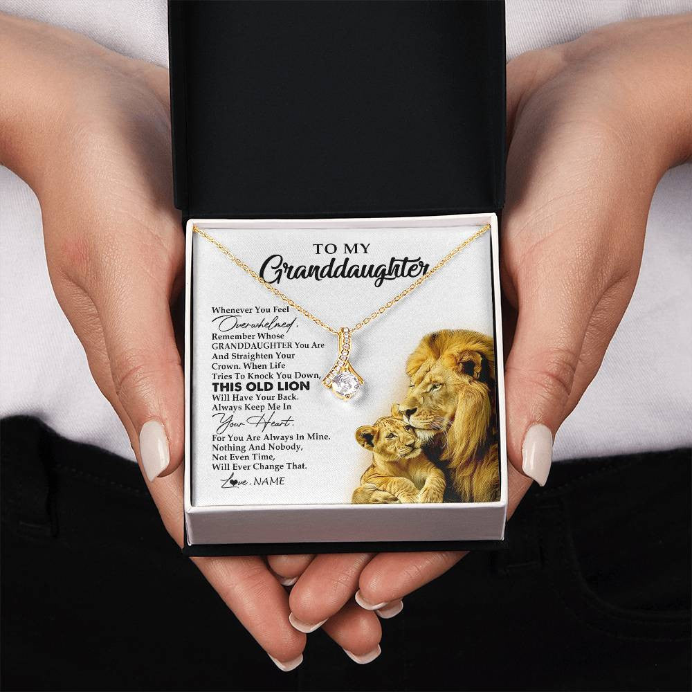 Personalized To My Granddaughter Necklace From Grandpa Whenever You Feel Overwhelmed Lion Granddaughter Birthday Christmas Customized Gift Box Message Card