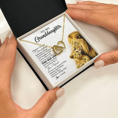 Personalized To My Granddaughter Necklace From Grandpa Whenever You Feel Overwhelmed Lion Granddaughter Birthday Christmas Customized Gift Box Message Card