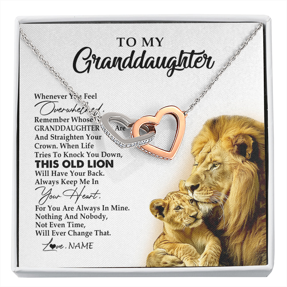 Personalized To My Granddaughter Necklace From Grandpa Whenever You Feel Overwhelmed Lion Granddaughter Birthday Christmas Customized Gift Box Message Card