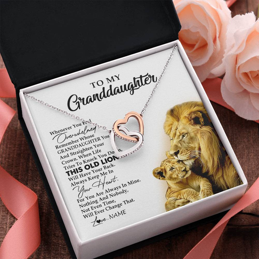Personalized To My Granddaughter Necklace From Grandpa Whenever You Feel Overwhelmed Lion Granddaughter Birthday Christmas Customized Gift Box Message Card