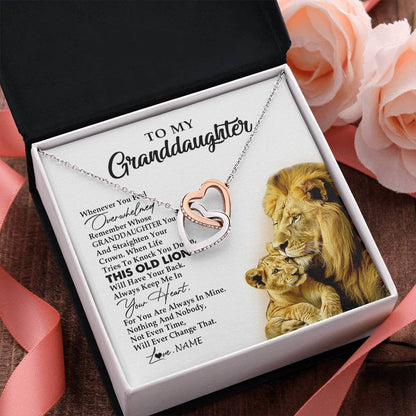 Personalized To My Granddaughter Necklace From Grandpa Whenever You Feel Overwhelmed Lion Granddaughter Birthday Christmas Customized Gift Box Message Card