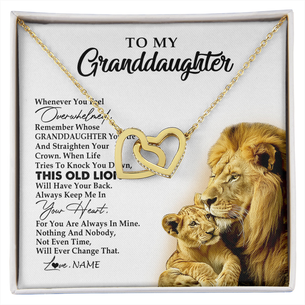 Personalized To My Granddaughter Necklace From Grandpa Whenever You Feel Overwhelmed Lion Granddaughter Birthday Christmas Customized Gift Box Message Card