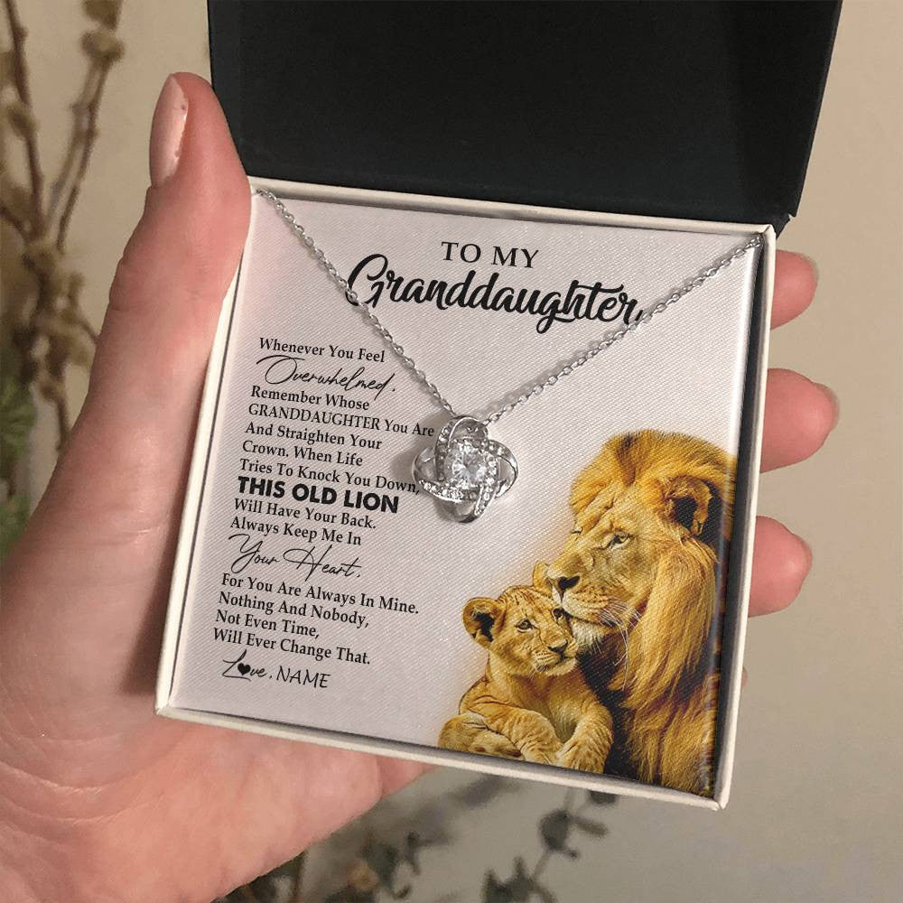 Personalized To My Granddaughter Necklace From Grandpa Whenever You Feel Overwhelmed Lion Granddaughter Birthday Christmas Customized Gift Box Message Card