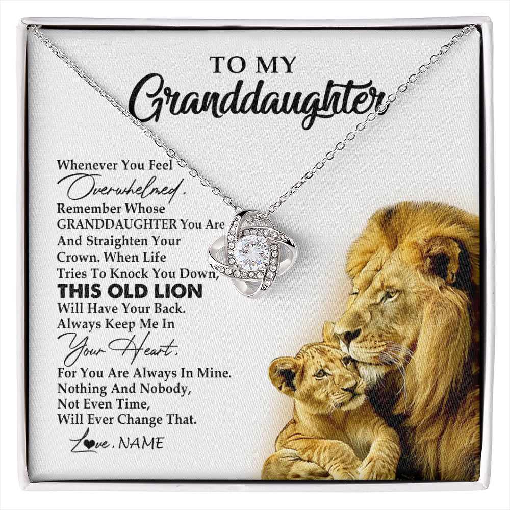 Personalized To My Granddaughter Necklace From Grandpa Whenever You Feel Overwhelmed Lion Granddaughter Birthday Christmas Customized Gift Box Message Card