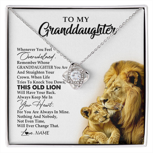 Personalized To My Granddaughter Necklace From Grandpa Whenever You Feel Overwhelmed Lion Granddaughter Birthday Christmas Customized Gift Box Message Card