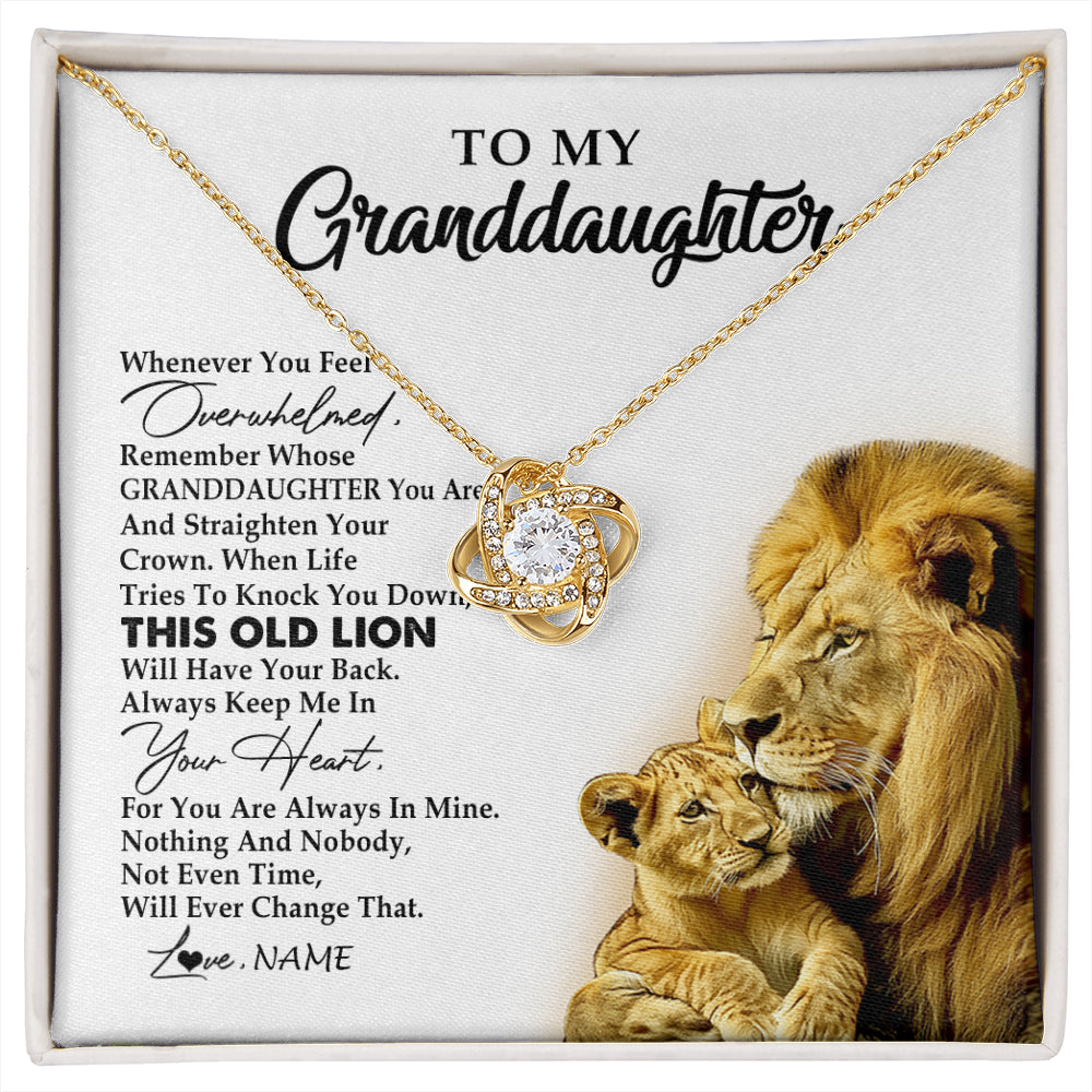 Personalized To My Granddaughter Necklace From Grandpa Whenever You Feel Overwhelmed Lion Granddaughter Birthday Christmas Customized Gift Box Message Card
