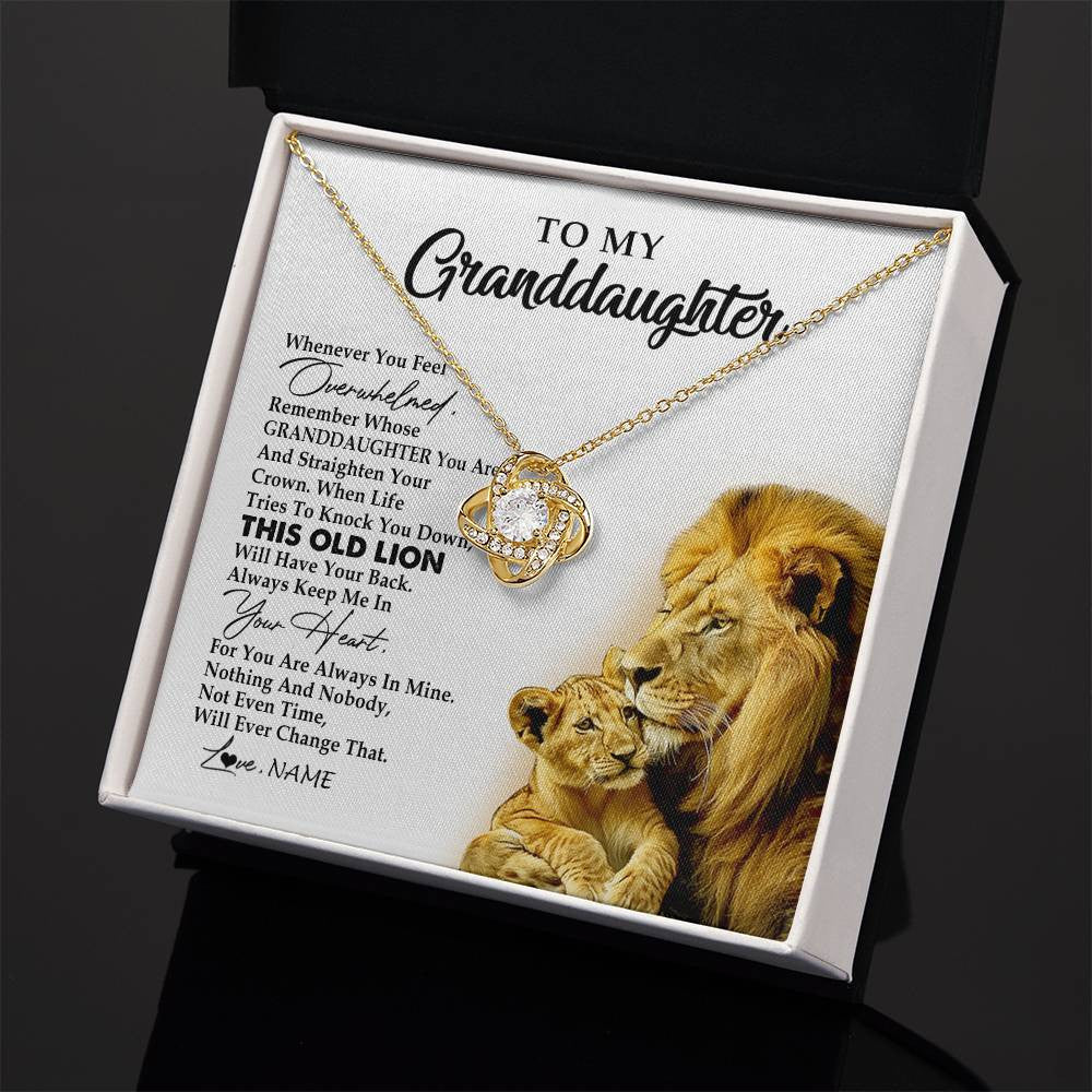 Personalized To My Granddaughter Necklace From Grandpa Whenever You Feel Overwhelmed Lion Granddaughter Birthday Christmas Customized Gift Box Message Card