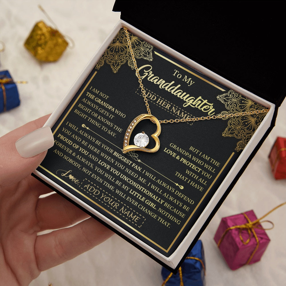 Personalized To My Granddaughter Necklace From Grandpa Your Biggest Fan Birthday Gifts For Granddaughter Gifts Christmas Jewelry Custom Gift Box Message Card