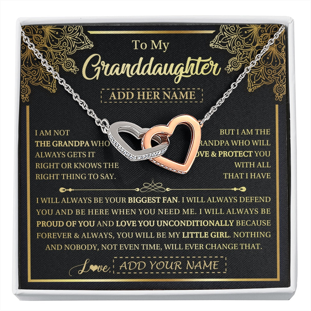 Personalized To My Granddaughter Necklace From Grandpa Your Biggest Fan Birthday Gifts For Granddaughter Gifts Christmas Jewelry Custom Gift Box Message Card