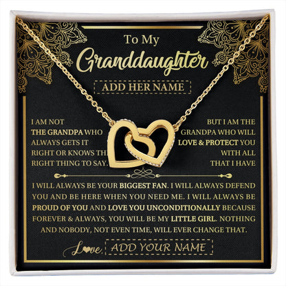 Personalized To My Granddaughter Necklace From Grandpa Your Biggest Fan Birthday Gifts For Granddaughter Gifts Christmas Jewelry Custom Gift Box Message Card