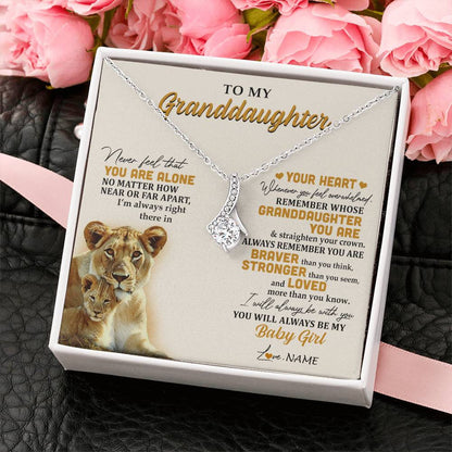Personalized To My Granddaughter Necklace From Nana Lion Never Feel That You Are Alone Great Granddaughter Birthday Christmas Customized Gift Box Message Card