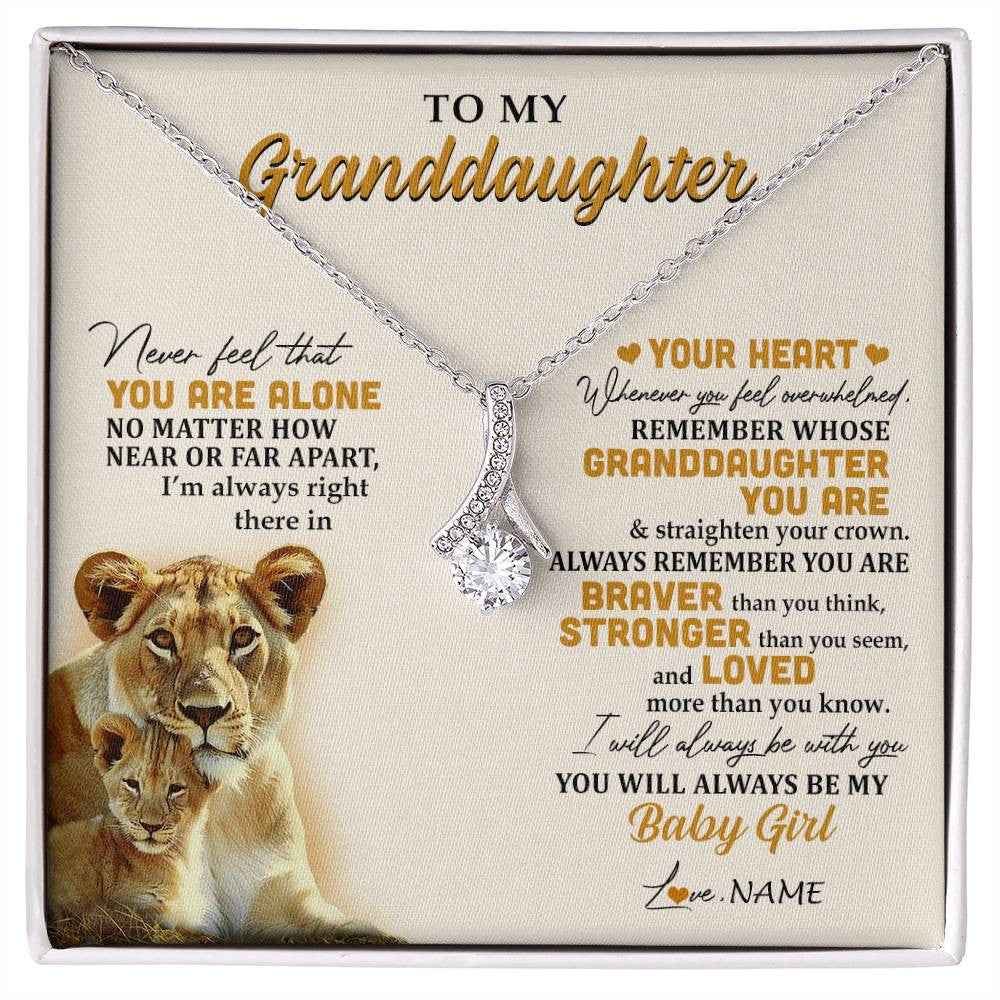 Personalized To My Granddaughter Necklace From Nana Lion Never Feel That You Are Alone Great Granddaughter Birthday Christmas Customized Gift Box Message Card