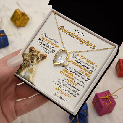 Personalized To My Granddaughter Necklace From Nana Lion Never Feel That You Are Alone Great Granddaughter Birthday Christmas Customized Gift Box Message Card