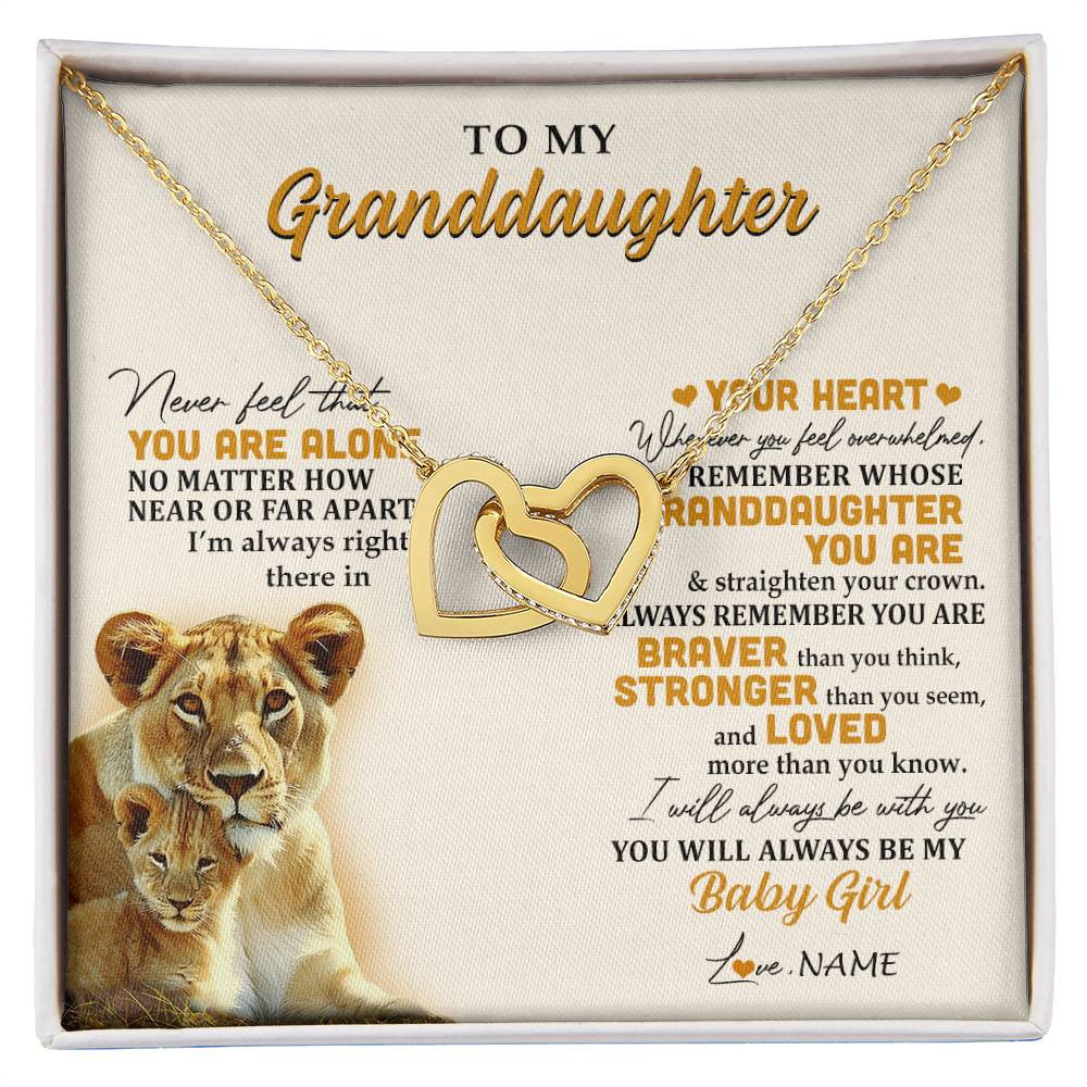 Personalized To My Granddaughter Necklace From Nana Lion Never Feel That You Are Alone Great Granddaughter Birthday Christmas Customized Gift Box Message Card