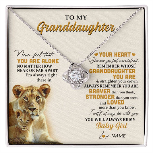 Personalized To My Granddaughter Necklace From Nana Lion Never Feel That You Are Alone Great Granddaughter Birthday Christmas Customized Gift Box Message Card