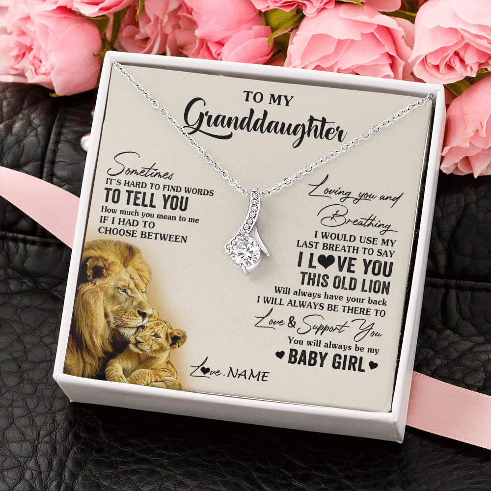 Personalized To My Granddaughter Necklace From Papa Grandpa I Love You This Old Lion Granddaughter Birthday Christmas Customized Gift Box Message Card