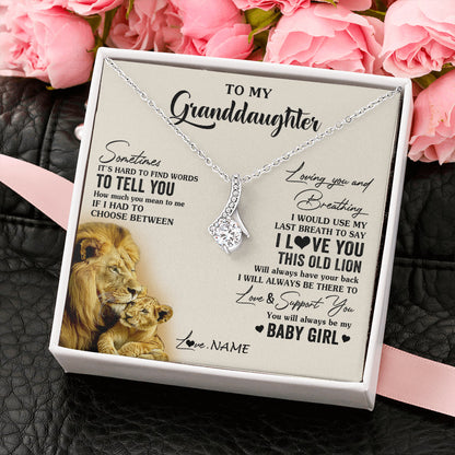 Personalized To My Granddaughter Necklace From Papa Grandpa I Love You This Old Lion Granddaughter Birthday Christmas Customized Gift Box Message Card