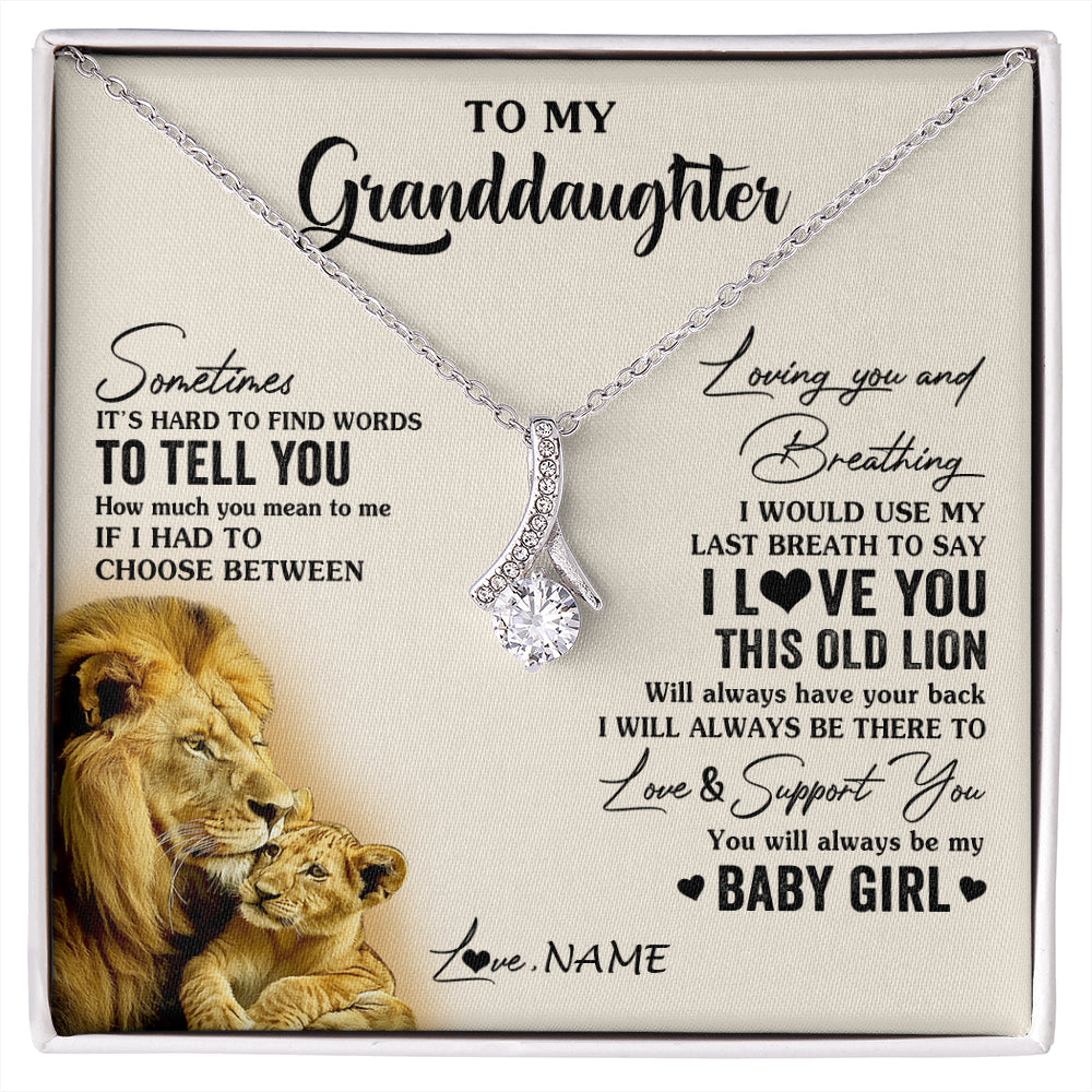 Personalized To My Granddaughter Necklace From Papa Grandpa I Love You This Old Lion Granddaughter Birthday Christmas Customized Gift Box Message Card