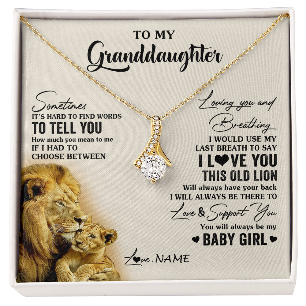Personalized To My Granddaughter Necklace From Papa Grandpa I Love You This Old Lion Granddaughter Birthday Christmas Customized Gift Box Message Card