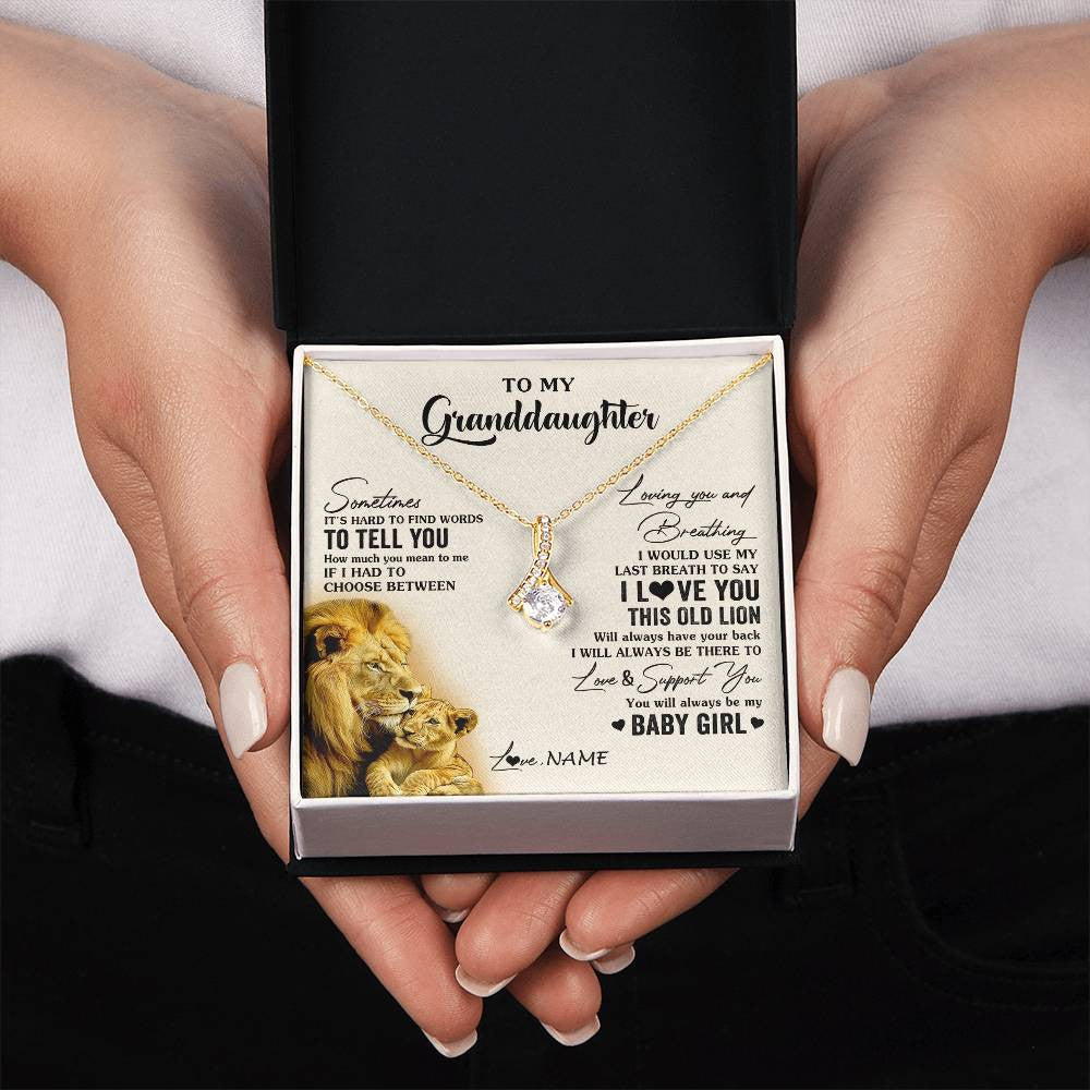 Personalized To My Granddaughter Necklace From Papa Grandpa I Love You This Old Lion Granddaughter Birthday Christmas Customized Gift Box Message Card