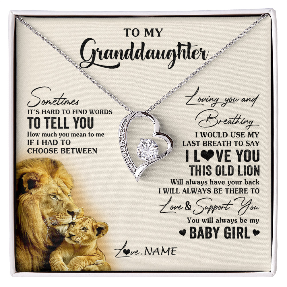 Personalized To My Granddaughter Necklace From Papa Grandpa I Love You This Old Lion Granddaughter Birthday Christmas Customized Gift Box Message Card