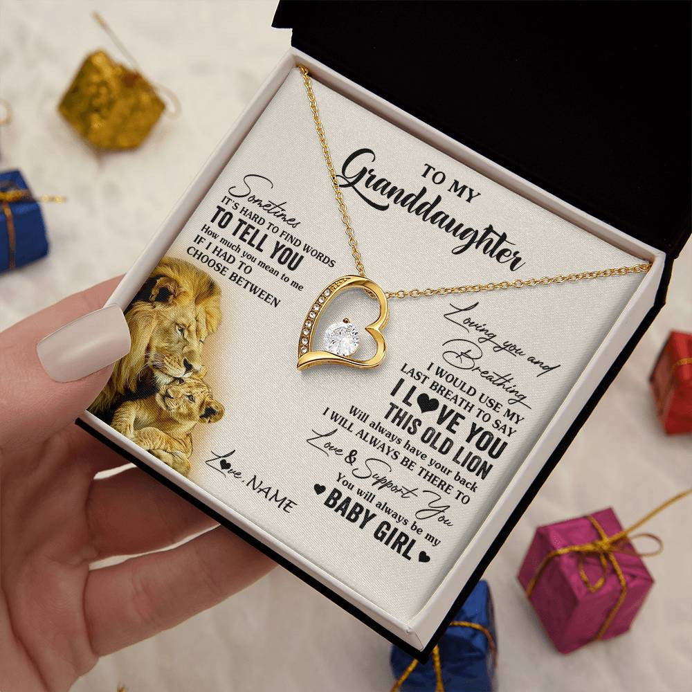 Personalized To My Granddaughter Necklace From Papa Grandpa I Love You This Old Lion Granddaughter Birthday Christmas Customized Gift Box Message Card