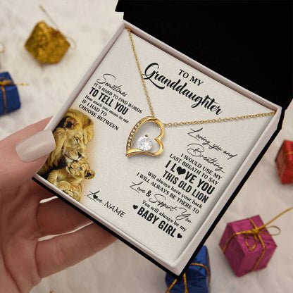 Personalized To My Granddaughter Necklace From Papa Grandpa I Love You This Old Lion Granddaughter Birthday Christmas Customized Gift Box Message Card
