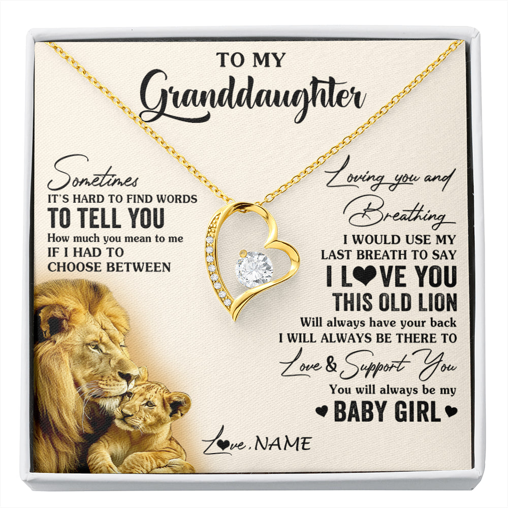Personalized To My Granddaughter Necklace From Papa Grandpa I Love You This Old Lion Granddaughter Birthday Christmas Customized Gift Box Message Card