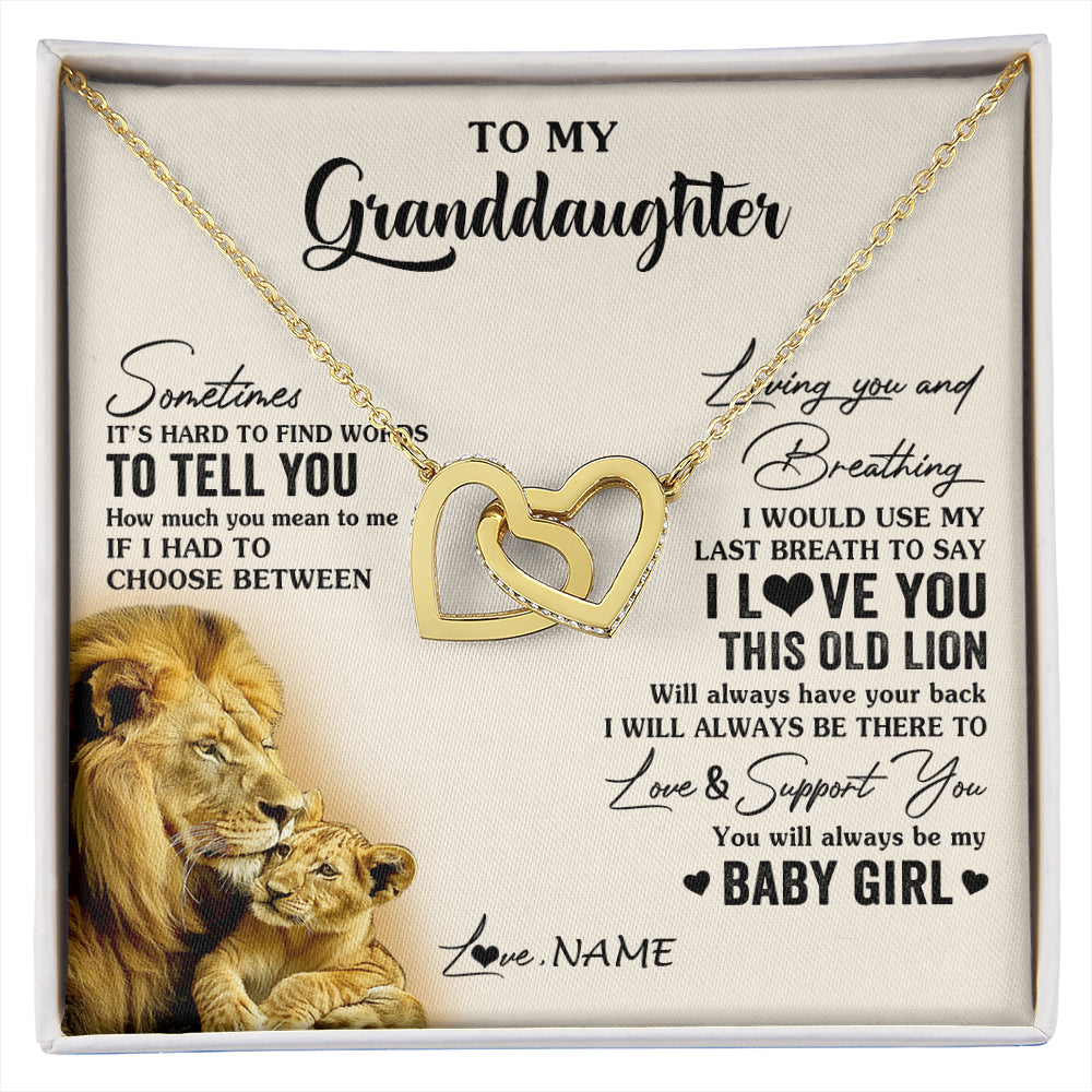 Personalized To My Granddaughter Necklace From Papa Grandpa I Love You This Old Lion Granddaughter Birthday Christmas Customized Gift Box Message Card