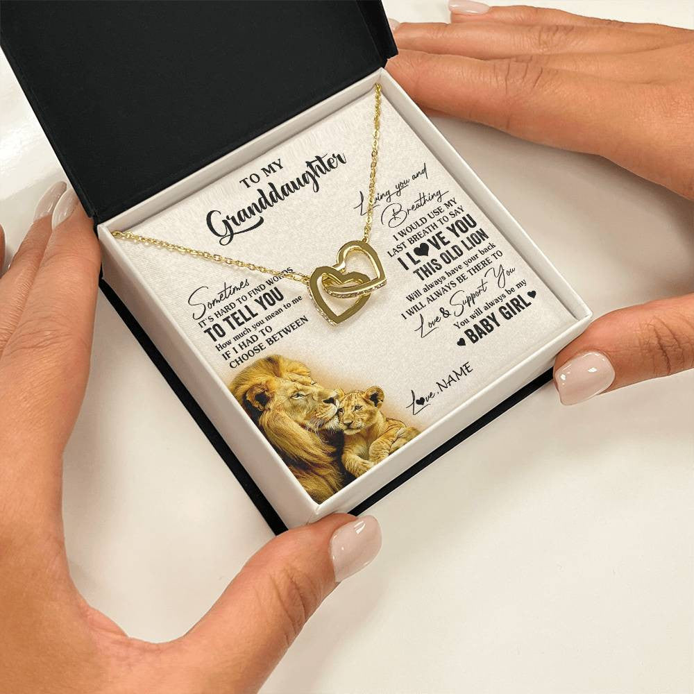 Personalized To My Granddaughter Necklace From Papa Grandpa I Love You This Old Lion Granddaughter Birthday Christmas Customized Gift Box Message Card