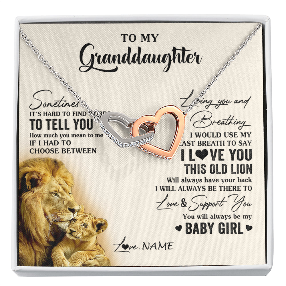Personalized To My Granddaughter Necklace From Papa Grandpa I Love You This Old Lion Granddaughter Birthday Christmas Customized Gift Box Message Card