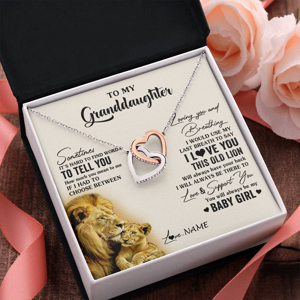 Personalized To My Granddaughter Necklace From Papa Grandpa I Love You This Old Lion Granddaughter Birthday Christmas Customized Gift Box Message Card