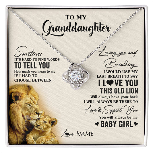 Personalized To My Granddaughter Necklace From Papa Grandpa I Love You This Old Lion Granddaughter Birthday Christmas Customized Gift Box Message Card
