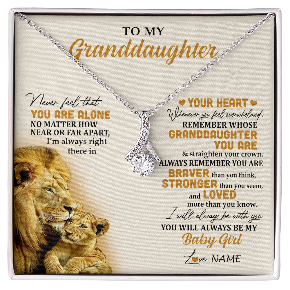 Personalized To My Granddaughter Necklace From Papa Lion Never Feel That You Are Alone Great Granddaughter Birthday Christmas Customized Gift Box Message Card