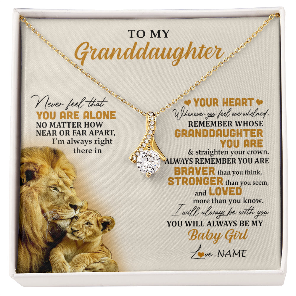 Personalized To My Granddaughter Necklace From Papa Lion Never Feel That You Are Alone Great Granddaughter Birthday Christmas Customized Gift Box Message Card