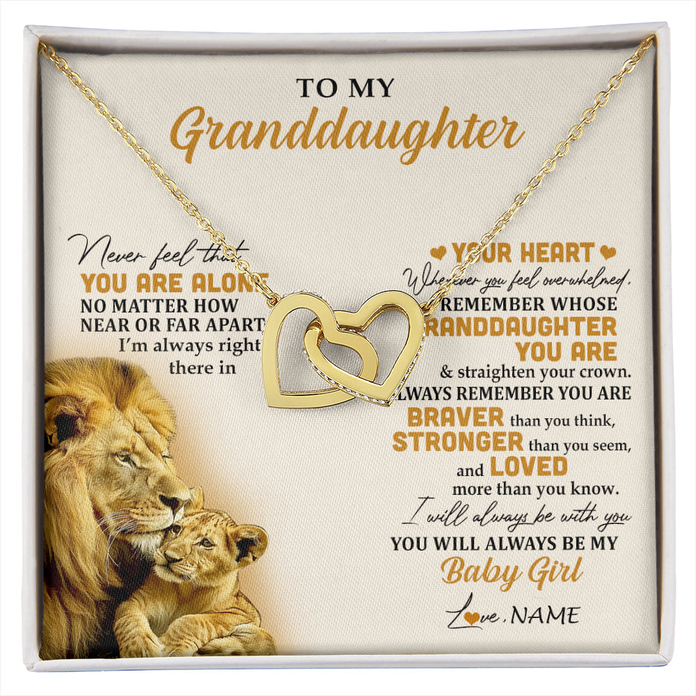 Personalized To My Granddaughter Necklace From Papa Lion Never Feel That You Are Alone Great Granddaughter Birthday Christmas Customized Gift Box Message Card